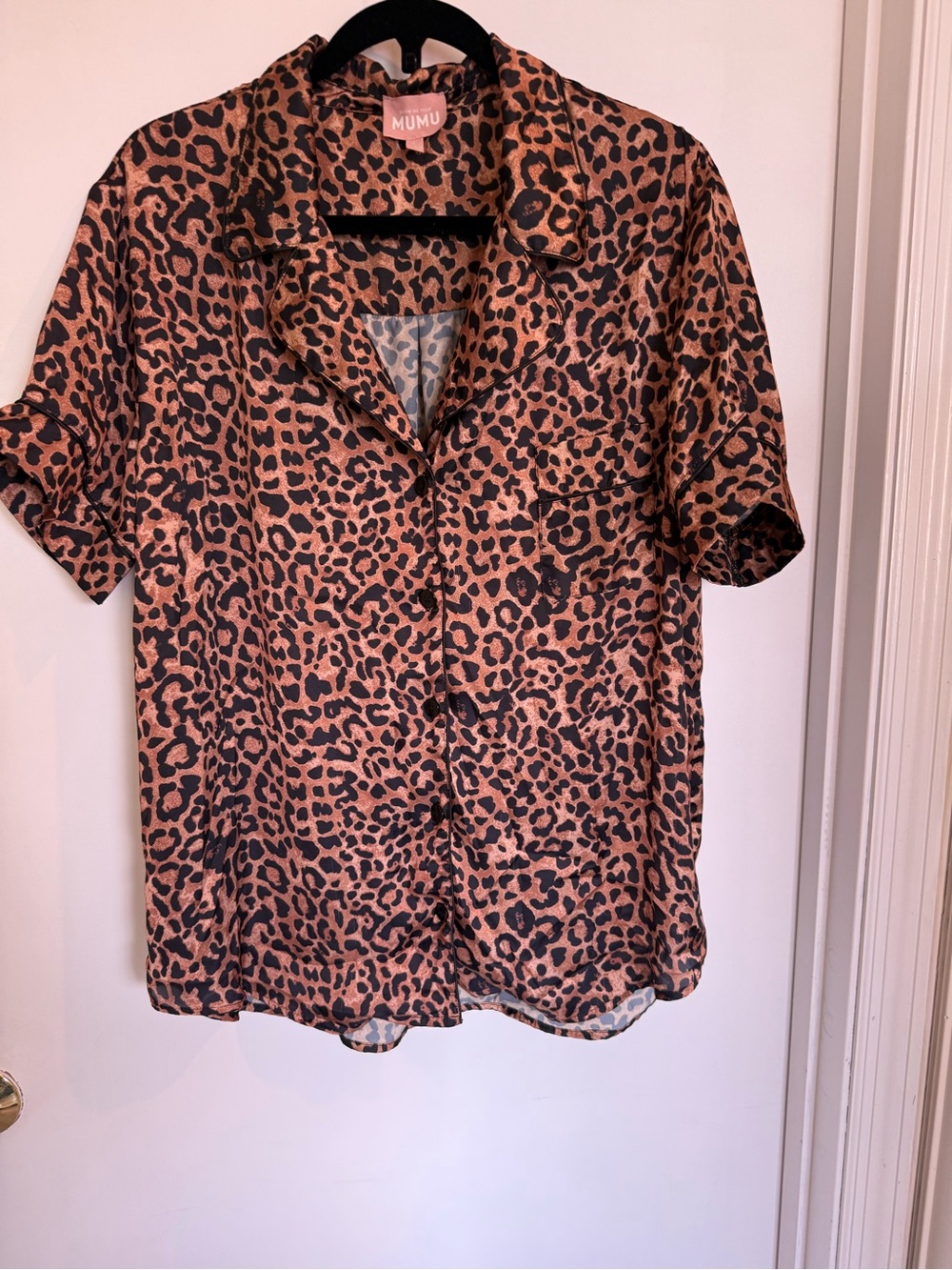 Show Me Your Mumu Leopard Print Button-Up Pajama top - Slumber Night top